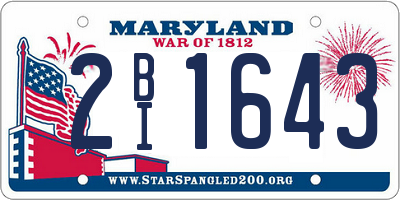 MD license plate 2BI1643