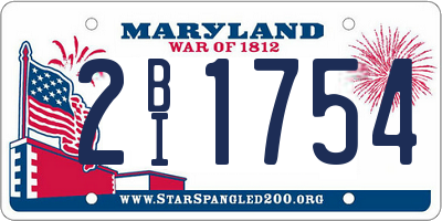 MD license plate 2BI1754