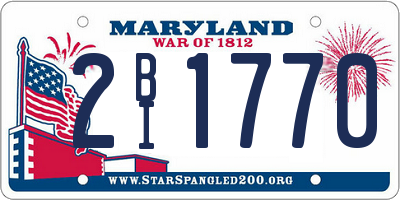 MD license plate 2BI1770