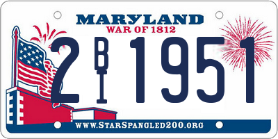MD license plate 2BI1951