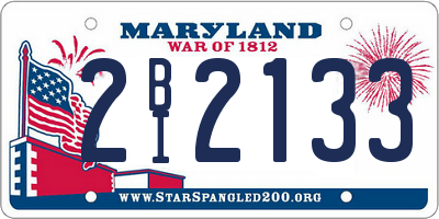 MD license plate 2BI2133