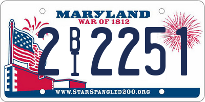 MD license plate 2BI2251