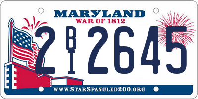 MD license plate 2BI2645