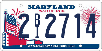 MD license plate 2BI2714