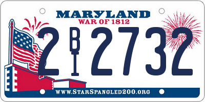 MD license plate 2BI2732