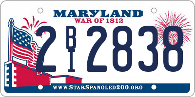 MD license plate 2BI2838