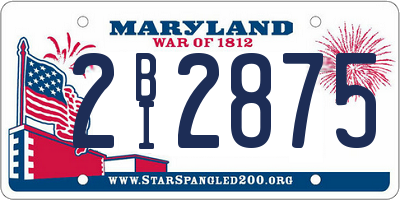 MD license plate 2BI2875