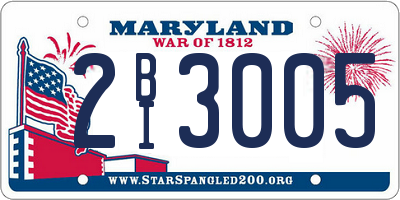 MD license plate 2BI3005