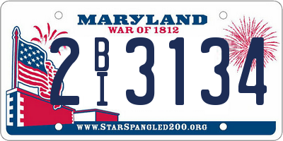 MD license plate 2BI3134