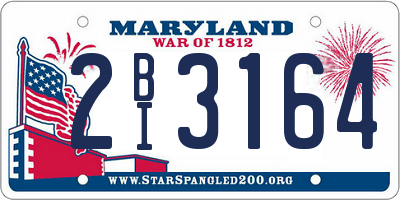 MD license plate 2BI3164