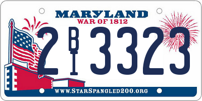 MD license plate 2BI3323