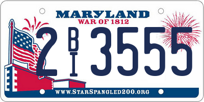 MD license plate 2BI3555