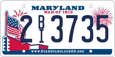 MD license plate 2BI3735