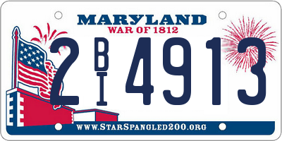 MD license plate 2BI4913