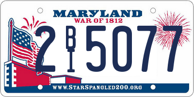 MD license plate 2BI5077