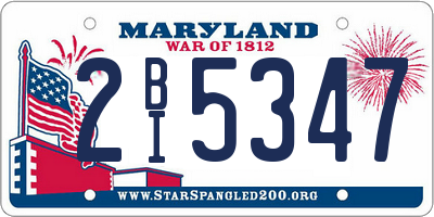 MD license plate 2BI5347
