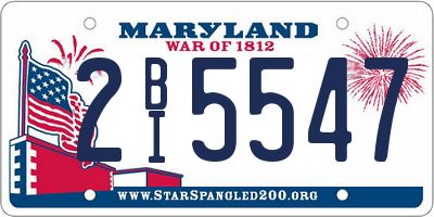 MD license plate 2BI5547