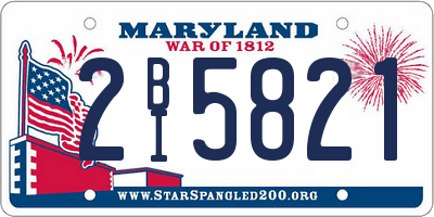 MD license plate 2BI5821