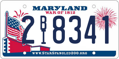 MD license plate 2BI8341