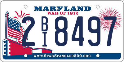 MD license plate 2BI8497