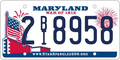 MD license plate 2BI8958