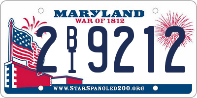 MD license plate 2BI9212
