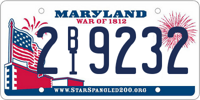 MD license plate 2BI9232