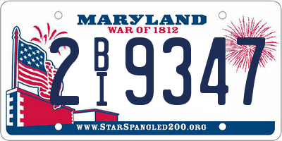 MD license plate 2BI9347
