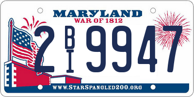 MD license plate 2BI9947