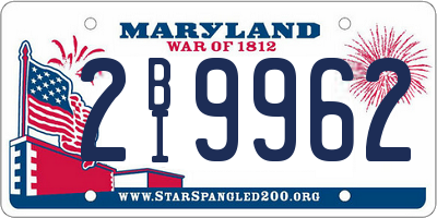 MD license plate 2BI9962