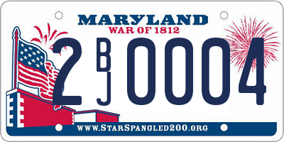 MD license plate 2BJ0004