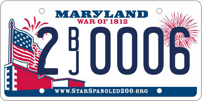 MD license plate 2BJ0006