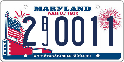 MD license plate 2BJ0011