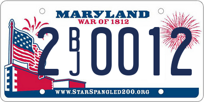 MD license plate 2BJ0012