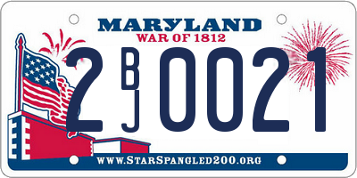 MD license plate 2BJ0021