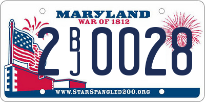 MD license plate 2BJ0028