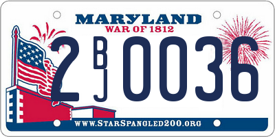 MD license plate 2BJ0036
