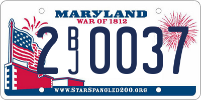 MD license plate 2BJ0037