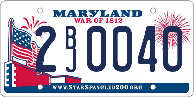 MD license plate 2BJ0040