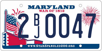 MD license plate 2BJ0047