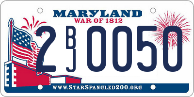 MD license plate 2BJ0050