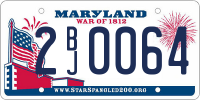 MD license plate 2BJ0064
