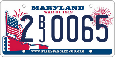 MD license plate 2BJ0065