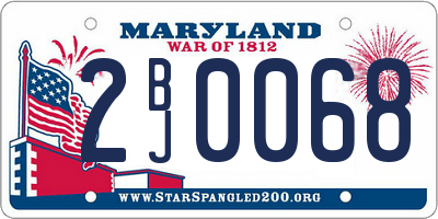 MD license plate 2BJ0068