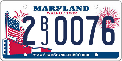 MD license plate 2BJ0076