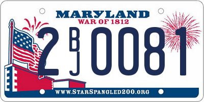 MD license plate 2BJ0081