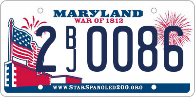 MD license plate 2BJ0086
