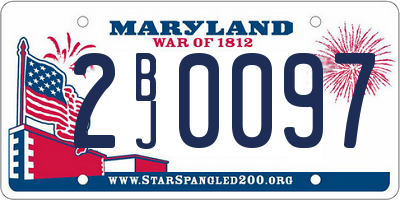 MD license plate 2BJ0097