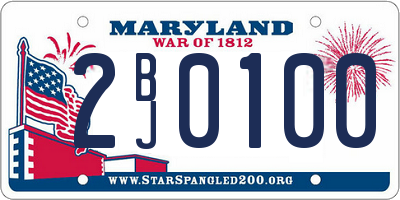 MD license plate 2BJ0100