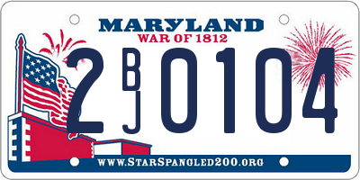 MD license plate 2BJ0104